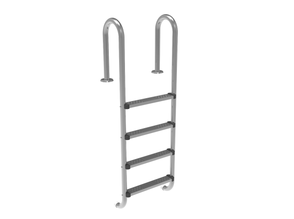 OKU OKU Einstiegsleiter 4-stufig, Edelstahl V4A, enges Modell Holm Ø 42 mm Holme und Stufen aus Edelstahl