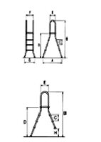 OKU OKU Hochbeckenleiter 4/4-stufig V2A, für Beckenhöhe 1,20 / 1,20 m