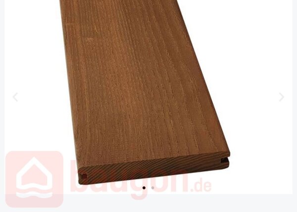 Diele Thermo-Esche mit Nut, glatt 20 × 115 × 2450 mm