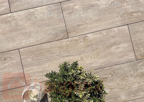 Keramikplatte Workwood Paglia beige 398 x 1198 x 20 mm