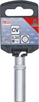 Steckschlüssel-Einsatz Gear Lock, tief | Antrieb Innenvierkant 6,3 mm (1/4") | SW 8 mm