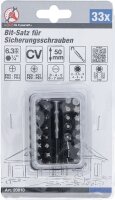 Bit-Satz für Sicherungsschrauben | Antrieb Außensechskant 6,3 mm (1/4") | 33-tlg.