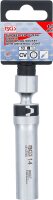 Zündkerzen-Gelenkeinsatz Zwölfkant mit Haltefeder | Antrieb Innenvierkant 10 mm (3/8") | SW 14 mm