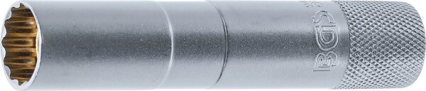 Zündkerzen-Einsatz mit Magnet, Zwölfkant, lang | Antrieb Innenvierkant 10 mm (3/8") | SW 14 mm