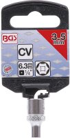 Steckschlüssel-Einsatz Sechskant | Antrieb Innenvierkant 6,3 mm (1/4") | SW 3,5 mm