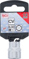 Steckschlüssel-Einsatz Sechskant | Antrieb Innenvierkant 6,3 mm (1/4") | SW 14 mm