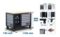 Werkstattwagen | 2 x 5 Schubladen | 1 Schrank | leer