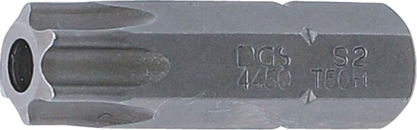 Bit | Länge 30 mm | Antrieb Außensechskant 8 mm (5/16") | T-Profil (für Torx) mit Bohrung T50