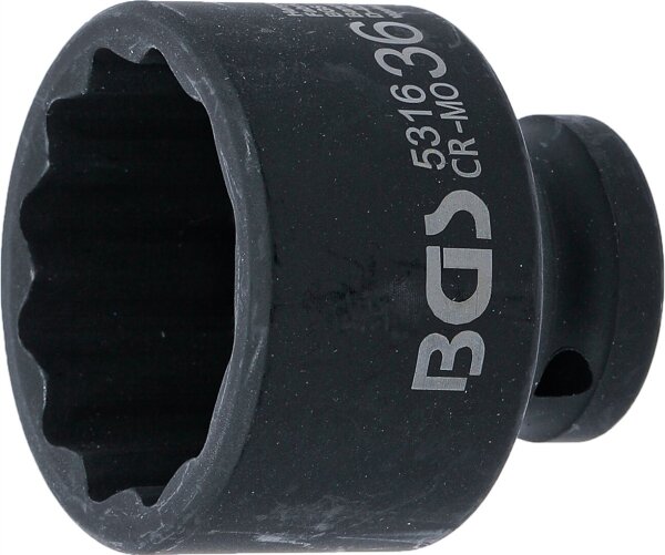 Kraft-Steckschlüssel-Einsatz Zwölfkant | Antrieb Innenvierkant 12,5 mm (1/2") | SW 36 mm