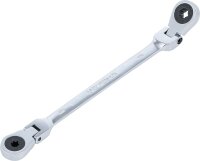 Doppel-Ratschen-Ringschlüssel | abwinkelbar | mit E-Profil Ringköpfen | SW E6 x E8