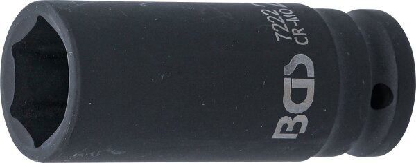 Kraft-Steckschlüssel-Einsatz Sechskant, tief | Antrieb Innenvierkant 12,5 mm (1/2") | SW 22 mm