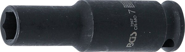 Kraft-Steckschlüssel-Einsatz Sechskant, tief | Antrieb Innenvierkant 6,3 mm (1/4") | SW 7 mm