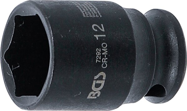 Kraft-Steckschlüssel-Einsatz Sechskant | Antrieb Innenvierkant 6,3 mm (1/4") | SW 12 mm
