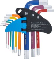 Winkelschlüssel-Satz | Multicolour | kurz | Innensechskant 1,5 - 10 mm | 9-tlg.
