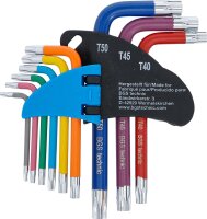 Winkelschlüssel-Satz | Multicolour | kurz | T-Profil (für Torx) T10 - T50 | 9-tlg.