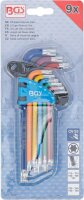 Winkelschlüssel-Satz | Multicolour | T-Profil (für Torx) mit Kugelkopf T10 - T50 | 9-tlg.