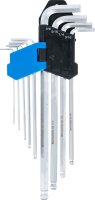 Winkelschlüssel-Satz | Zollgrößen | Innensechskant / Innensechskant mit Kugelkopf 1/16" - 3/8" | 9-tlg.