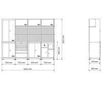 Schrankwand-System | Kombi | Holz | 4 Module