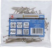 Mehrzweckschrauben | Kreuzschlitz PZ2 | 4,0 x 60 mm | 100...