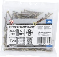 Mehrzweckschrauben | T-Profil (für Torx) T20 | 4,0 x 50 mm | 125 Stück