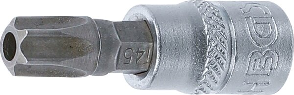 Bit-Einsatz | Antrieb Innenvierkant 6,3 mm (1/4") | T-Profil (für Torx) mit Bohrung T45