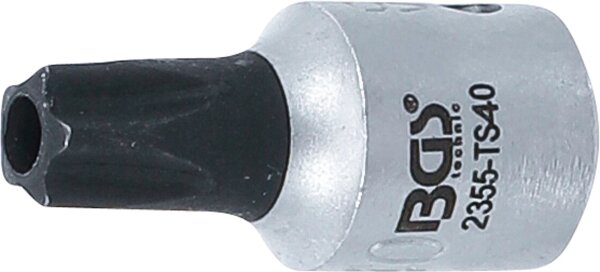 Bit-Einsatz | Antrieb Innenvierkant 6,3 mm (1/4") | TS-Profil (für Torx Plus) mit Bohrung TS40