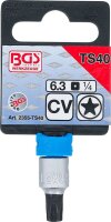 Bit-Einsatz | Antrieb Innenvierkant 6,3 mm (1/4") | TS-Profil (für Torx Plus) mit Bohrung TS40