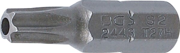 Bit | Länge 25 mm | Antrieb Außensechskant 6,3 mm (1/4") | T-Profil (für Torx) mit Bohrung T27