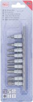 Bit-Einsatz-Satz | Antriebe Innenvierkant 6,3 mm (1/4") | Innensechskant 3/32" - 3/8" | Zollgrößen | 9-tlg.