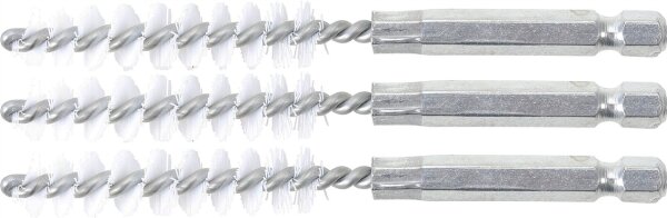 Nylonbürste | 10 mm | Antrieb Außensechskant 6,3 mm (1/4") | 3-tlg.