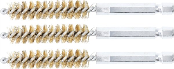 Messingbürste | 11 mm | Antrieb Außensechskant 6,3 mm (1/4") | 3-tlg.