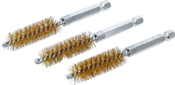 Messingbürste | 13 mm | Antrieb Außensechskant 6,3 mm (1/4") | 3-tlg.