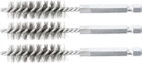 Stahlbürste | 13 mm | Antrieb Außensechskant 6,3 mm (1/4") | 3-tlg.