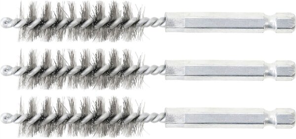 Stahlbürste | 14 mm | Antrieb Außensechskant 6,3 mm (1/4") | 3-tlg.