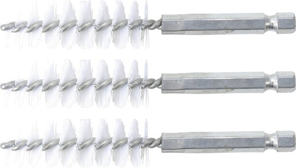 Nylonbürste | 16 mm | Antrieb Außensechskant 6,3 mm (1/4") | 3-tlg.