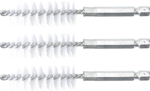 Nylonbürste | 17 mm | Antrieb Außensechskant 6,3 mm (1/4") | 3-tlg.