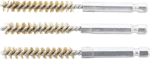 Messingbürste | 8 mm | Antrieb Außensechskant 6,3 mm (1/4") | 3-tlg.