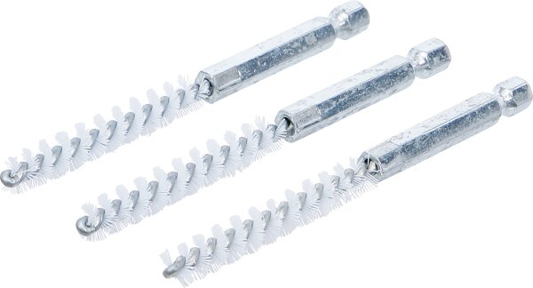 Nylonbürste | 8 mm | Antrieb Außensechskant 6,3 mm (1/4") | 3-tlg.