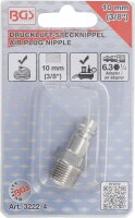Druckluft-Stecknippel | 10 mm (3/8") Außengewinde