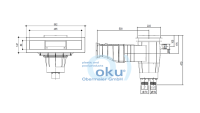 OKU Slim Skimmer Lux anthrazit RAL7016 mit Messingbuchse