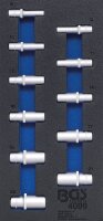 Werkstattwageneinlage 1/3: Steckschlüssel-Einsätze Sechskant | 10 mm (3/8") | in Zollgrößen| tief | 11-tlg.