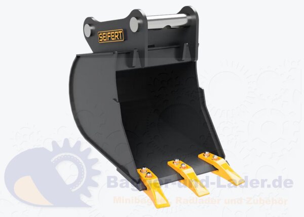 Seifert Tieflöffel 40 cm (47 l)  für MS03 Symlock geeignet für Minibagger 2 -3 to. ( SBB.C2.40-SB03S )