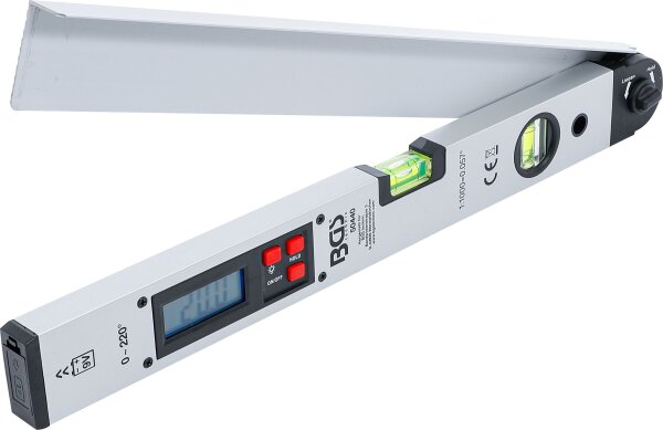 Digitaler LCD-Winkelmesser mit Wasserwaage | 450 mm
