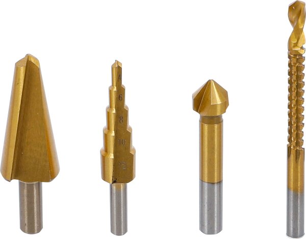 Multi-Bohrer-Satz | HSS-G | titan-nitriert | 4-tlg.