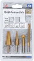 Multi-Bohrer-Satz | HSS-G | titan-nitriert | 4-tlg.