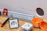 Schneid- und Markierlineal | mit Griff und Wasserwaage | 750 mm