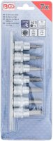Bit-Einsatz-Satz | Antrieb Innenvierkant 10 mm (3/8") | Innensechskant 1/8" - 3/8" | Zollgrößen | 7-tlg.