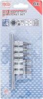 Bit-Einsatz-Satz | Antrieb Innenvierkant 6,3 mm (1/4") | Innensechskant 1,5 - 6 mm | 6-tlg.