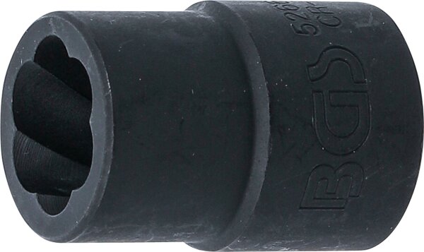 Spiral-Profil-Steckschlüssel-Einsatz / Schraubenausdreher | Antrieb Innenvierkant 12,5 mm (1/2") | SW 14 mm