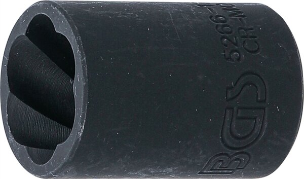 Spiral-Profil-Steckschlüssel-Einsatz / Schraubenausdreher | Antrieb Innenvierkant 12,5 mm (1/2") | SW 17 mm
